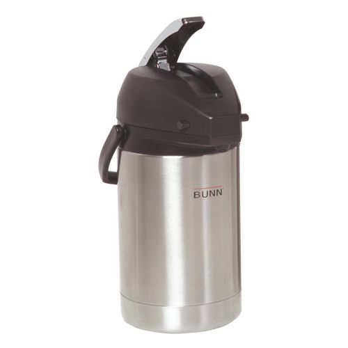 BUNN® 2.5L Lever Action Airpot, Stainless Steel/Black